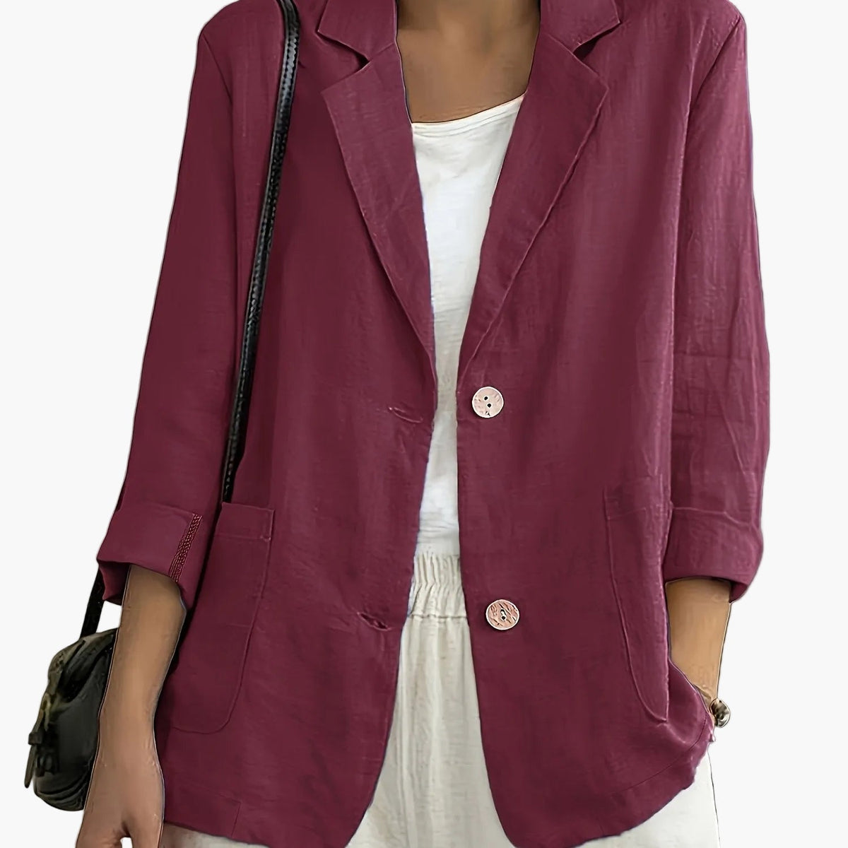 Antonia | Blazer mit Zweiknopf-Verschluss und Krempelärmeln