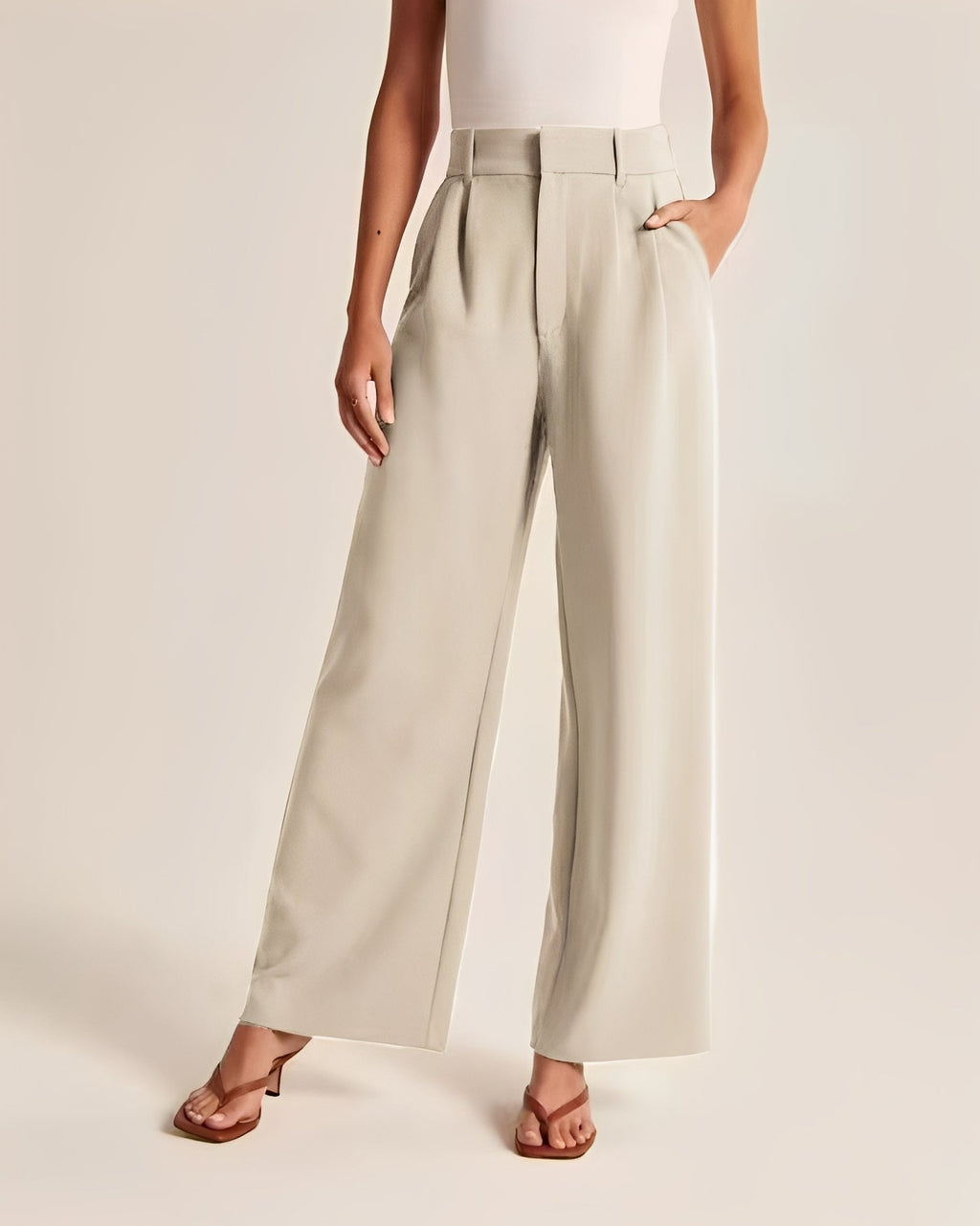 Women's casual high waisted wide-leg dress pants