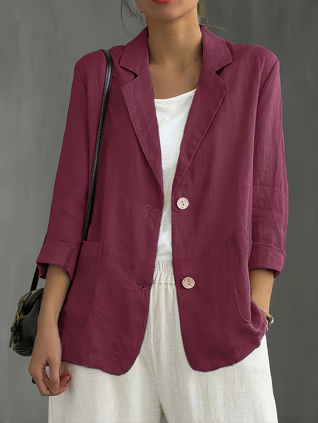 Antonia | Blazer mit Zweiknopf-Verschluss und Krempelärmeln