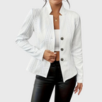 Birte | Blazer mit Zopfmuster und Stehkragen