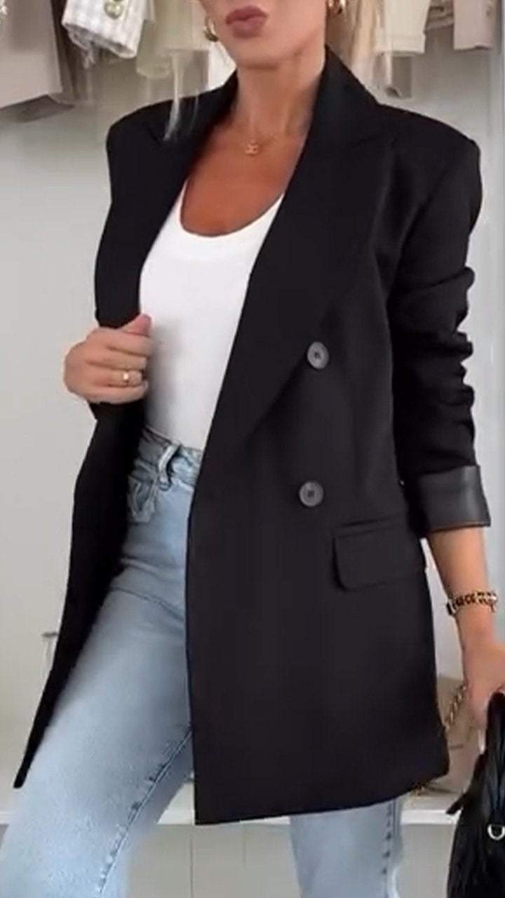 Agathe | Zweireihiger Oversized Blazer in langer Form
