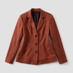 Valeska | Brauner taillierter Blazer mit aufgesetzten Taschen