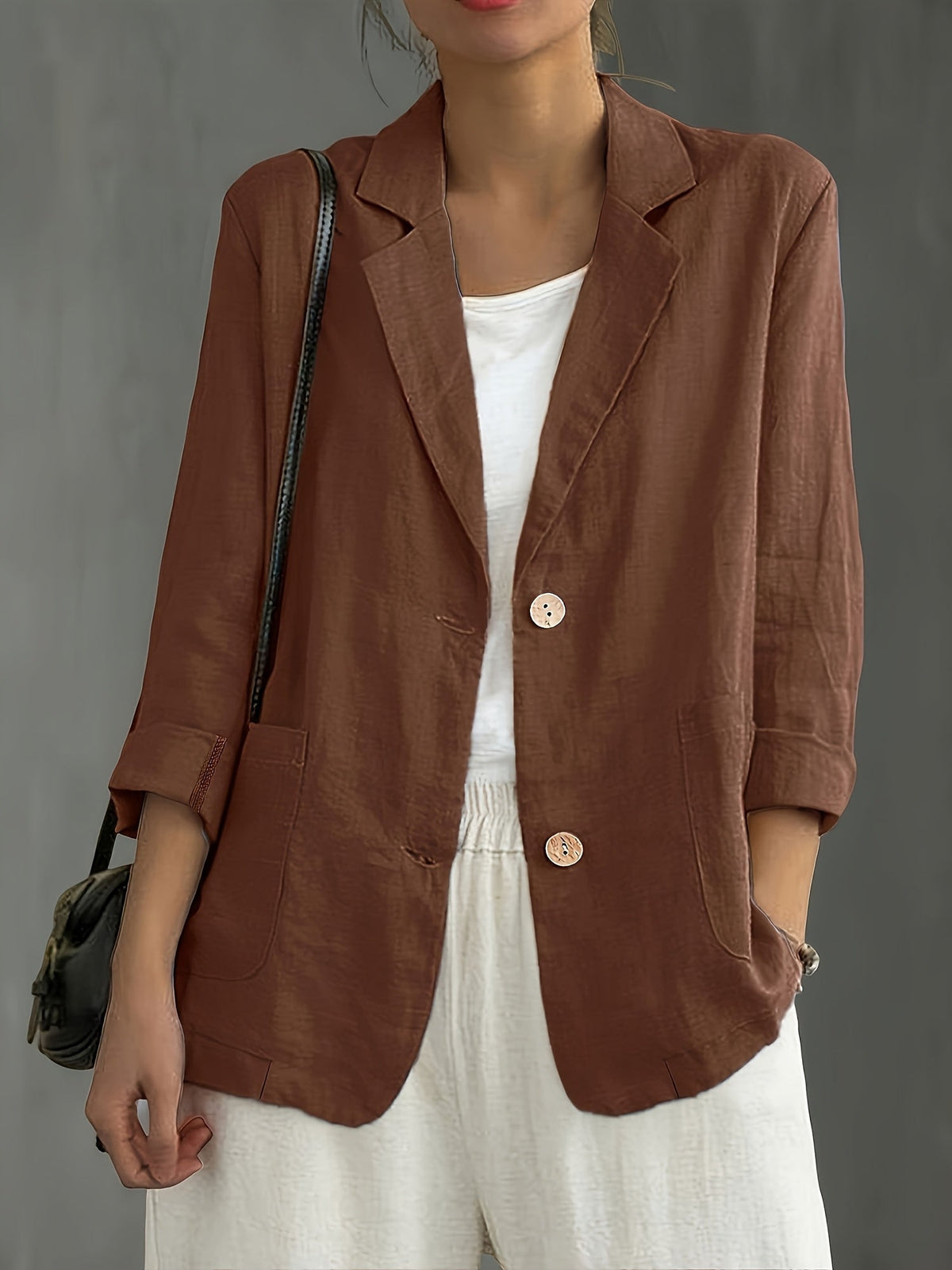 Antonia | Blazer mit Zweiknopf-Verschluss und Krempelärmeln