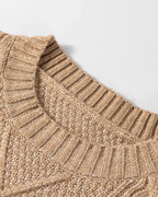 Drop-Shoulder Cable-Knit Pullover in Mid Length