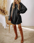 Drop-Shoulder Cable-Knit Pullover in Mid Length