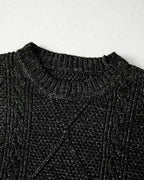 Drop-Shoulder Cable-Knit Pullover in Mid Length