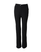 High-Waisted Straight-Leg Trousers with Seam Front - Apricot