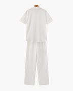 Men's Camp Collar Polo and Wide Trousers Matching Set