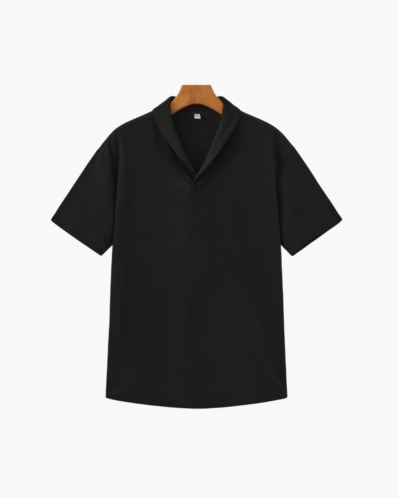 Men's Camp Collar Polo and Wide Trousers Matching Set