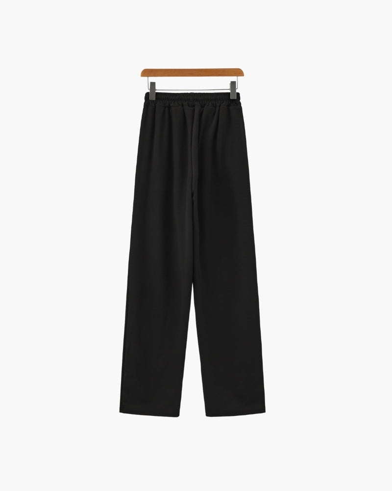 Men's Camp Collar Polo and Wide Trousers Matching Set