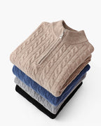 Men's Cashmere Half-Zip Sweater with Dense Knit