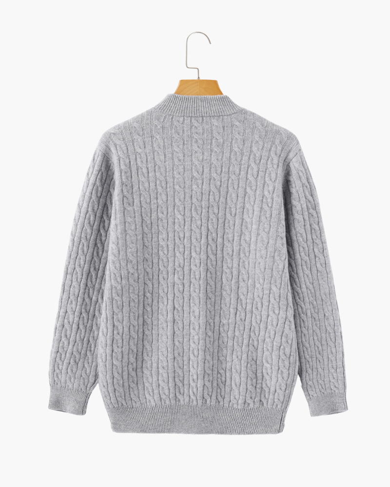 Men's Cashmere Half-Zip Sweater with Dense Knit