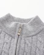 Men's Cashmere Half-Zip Sweater with Dense Knit