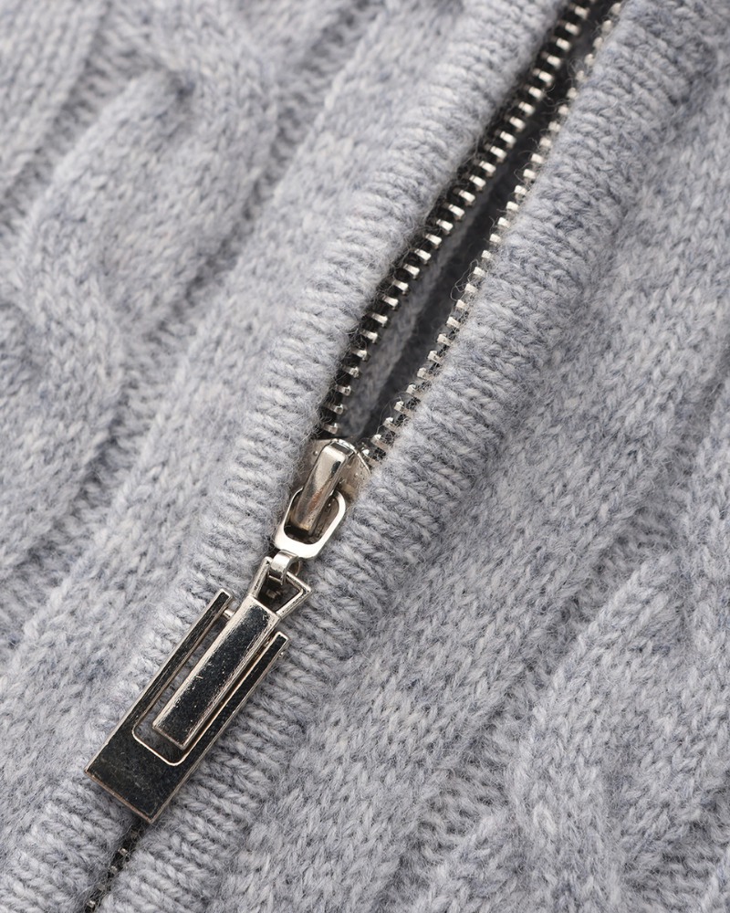 Men's Cashmere Half-Zip Sweater with Dense Knit