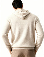 Men's Cashmere Hoodie with Kangaroo Pocket and Ribbed Trims