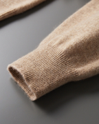 Men's Cashmere Hoodie with Kangaroo Pocket and Ribbed Trims