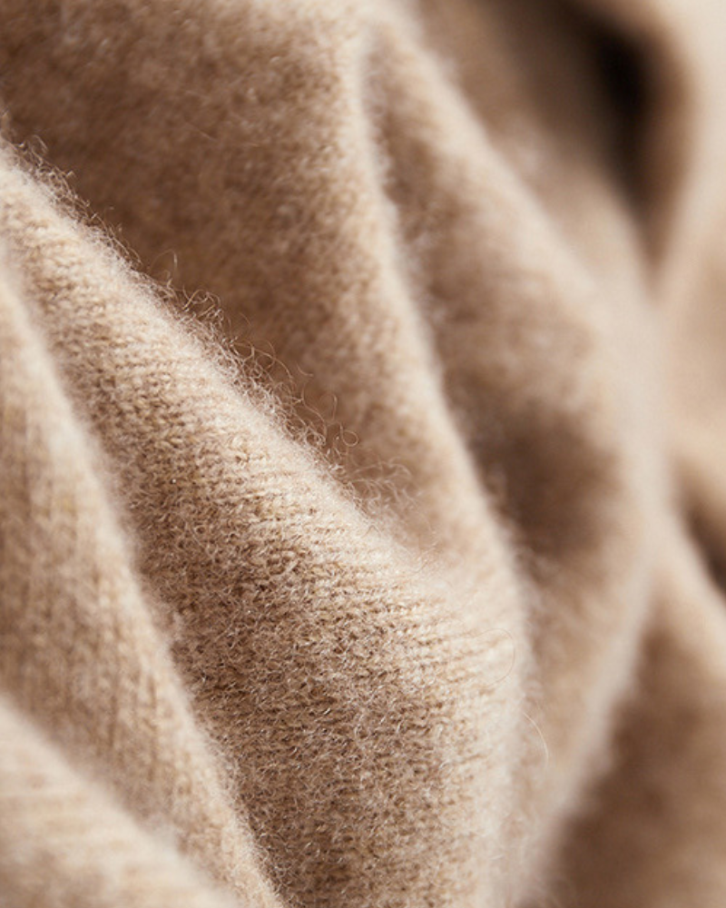 Men's Cashmere Hoodie with Kangaroo Pocket and Ribbed Trims