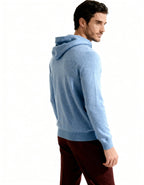 Men's Cashmere Hoodie with Kangaroo Pocket and Ribbed Trims