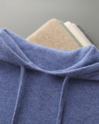 Men's Cashmere Hoodie with Kangaroo Pocket and Ribbed Trims