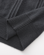 Men's Cashmere Ribbed Half-Zip Sweater with Stand Collar
