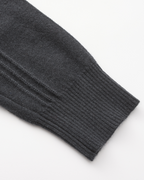 Men's Cashmere Ribbed Half-Zip Sweater with Stand Collar