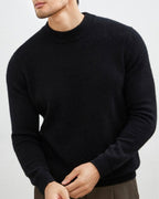 Men's Cashmere-Wool Turtleneck Sweater with Slim Fit - Black