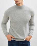 Men's Cashmere-Wool Turtleneck Sweater with Slim Fit