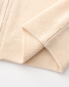 Men's Cashmere Zip Cardigan with Stand Collar and Ribbed Trims