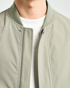 Men's Collarless Bomber Jacket with Zip Front and Sleeve Pocket