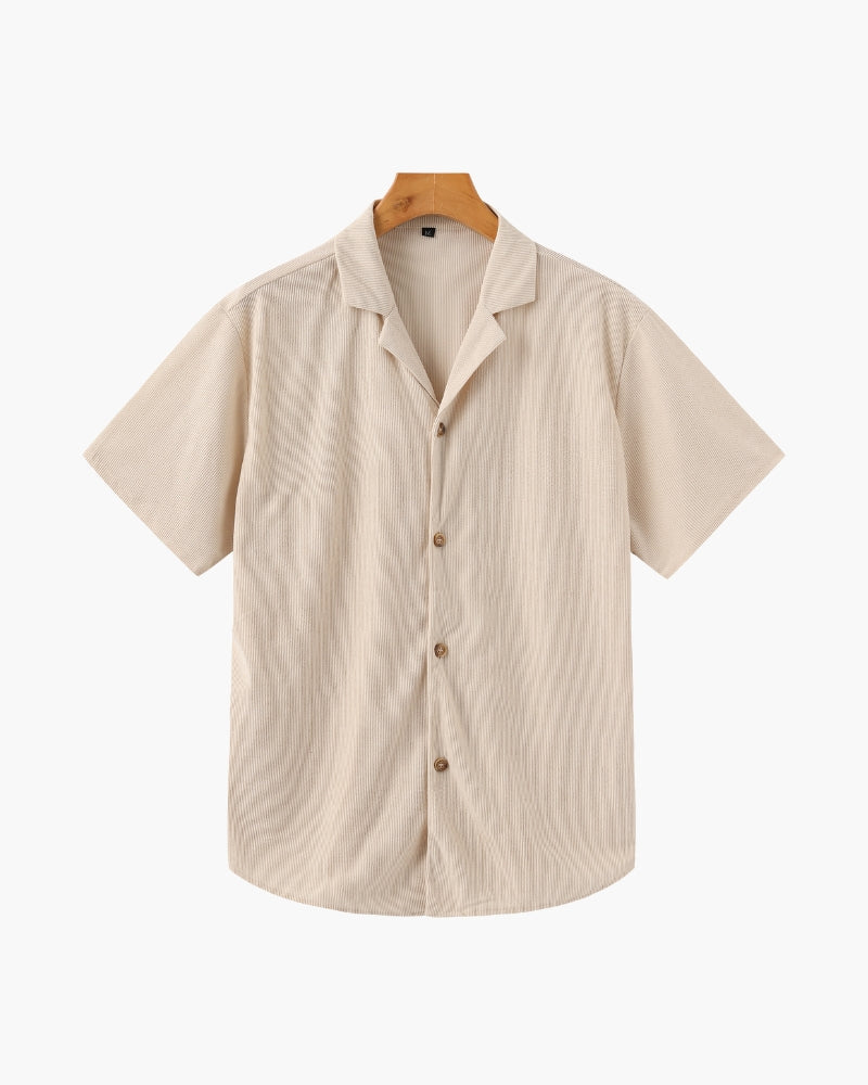 Men's Corduroy Shirt and Drawstring Shorts Set