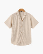 Men's Corduroy Shirt and Drawstring Shorts Set