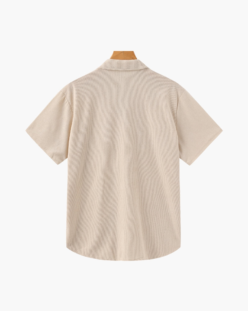 Men's Corduroy Shirt and Drawstring Shorts Set