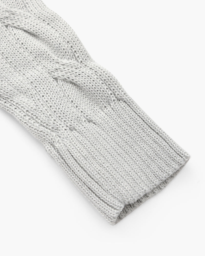 Men's Cotton Half-Zip Sweater with High Neck and Ribbed Trims
