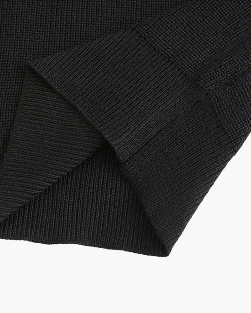Men's Cotton Knit Half-Zip Sweater with Ribbed Collar