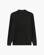 Men's Cotton Knit Half-Zip Sweater with Ribbed Collar