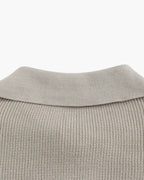 Men's Cotton Knit Half-Zip Sweater with Ribbed Collar