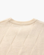 Men's Diamond Knit Crew Neck Sweater with Ribbed Cuffs
