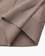 Men's Diamond Knit Crew Neck Sweater with Ribbed Cuffs