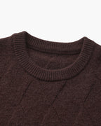 Men's Diamond Knit Crew Neck Sweater with Ribbed Cuffs