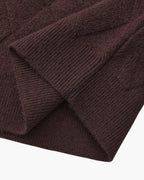 Men's Diamond Knit Crew Neck Sweater with Ribbed Cuffs