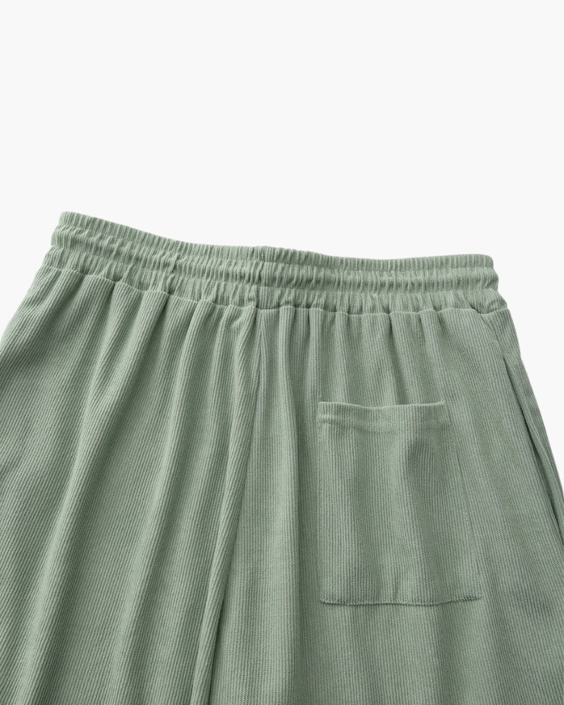 Men's Fine-Rib Corduroy Shorts with Drawstring Waist