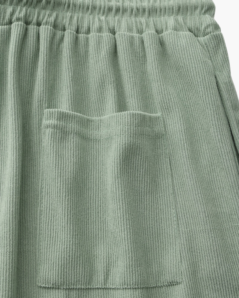 Men's Fine-Rib Corduroy Shorts with Drawstring Waist