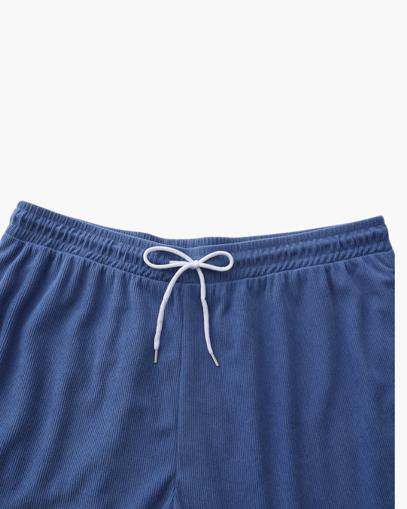 Men's Fine-Rib Corduroy Shorts with Drawstring Waist