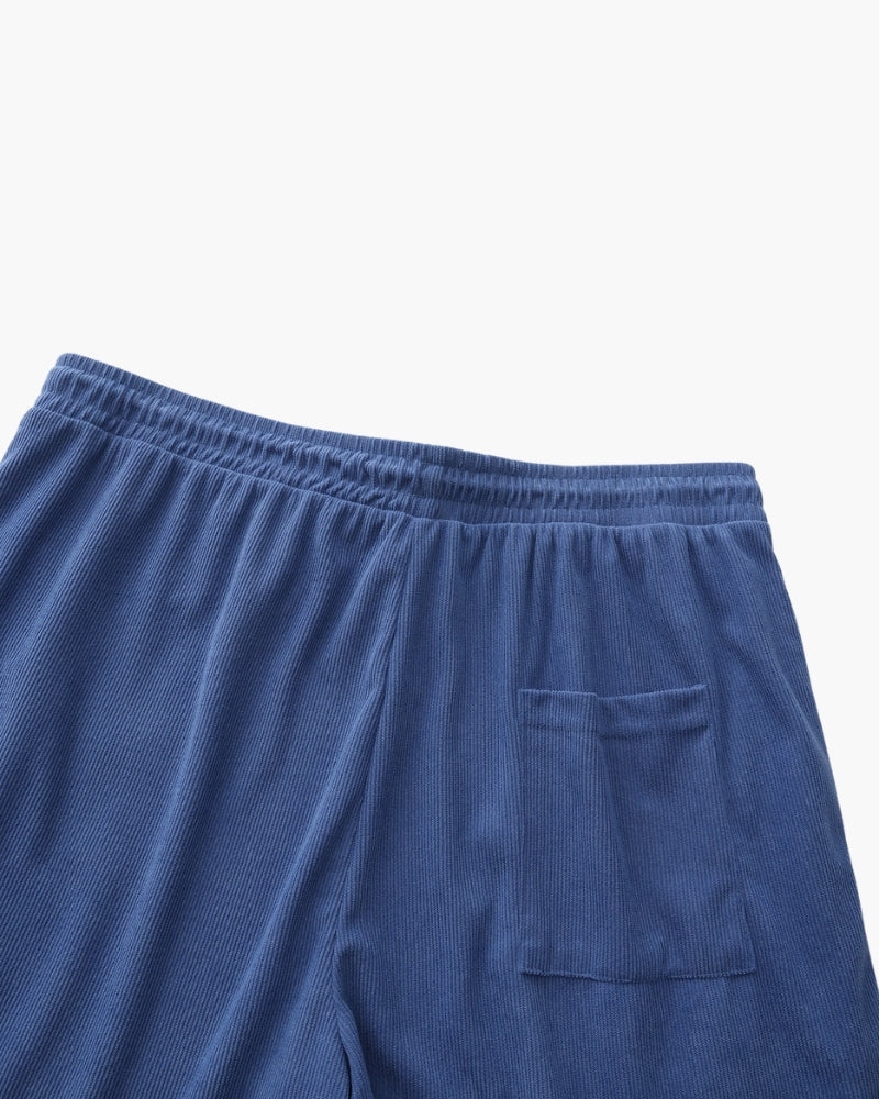 Men's Fine-Rib Corduroy Shorts with Drawstring Waist