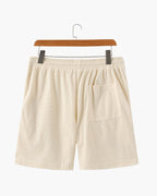 Men's Fine-Rib Corduroy Shorts with Drawstring Waist