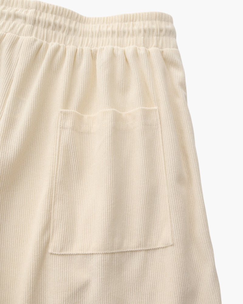 Men's Fine-Rib Corduroy Shorts with Drawstring Waist