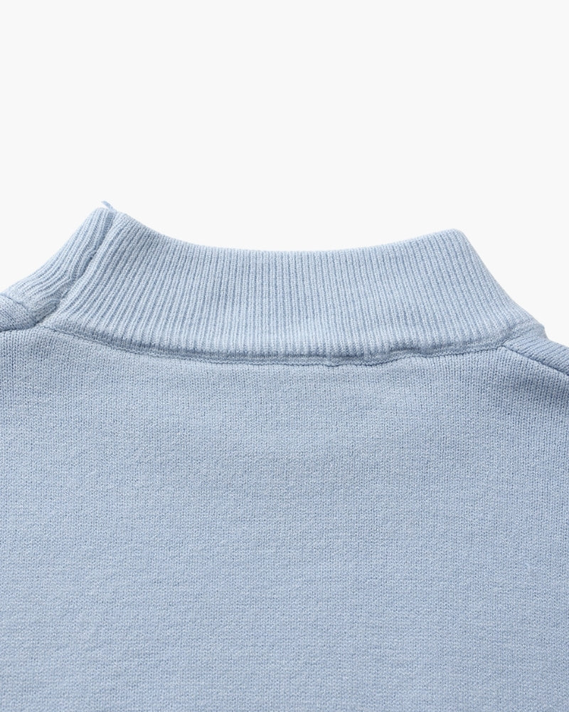Men's Fine Ribbed Mock Neck Sweater with Clean Silhouette