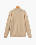 Men's Fine Ribbed Mock Neck Sweater with Clean Silhouette