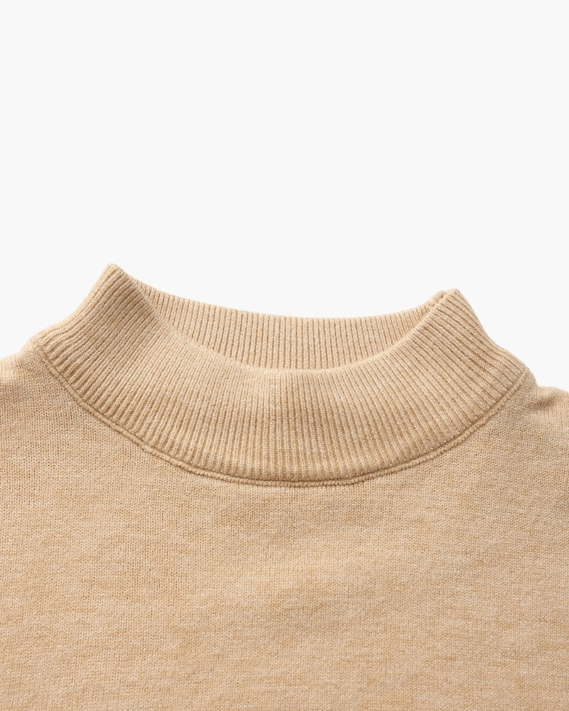 Men's Fine Ribbed Mock Neck Sweater with Clean Silhouette