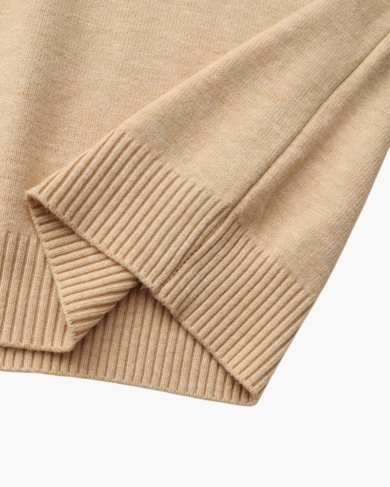 Men's Fine Ribbed Mock Neck Sweater with Clean Silhouette